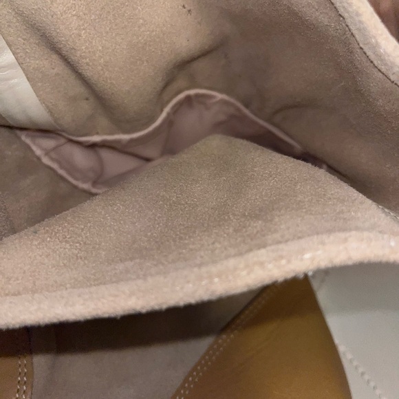 NEW RARE Colin Stuart Tan Suede/Leather Heeled Mid Calf Tie Up Boots - Picture 6 of 12